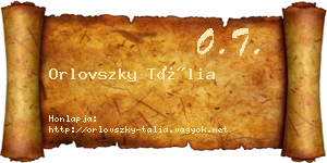 Orlovszky Tália névjegykártya